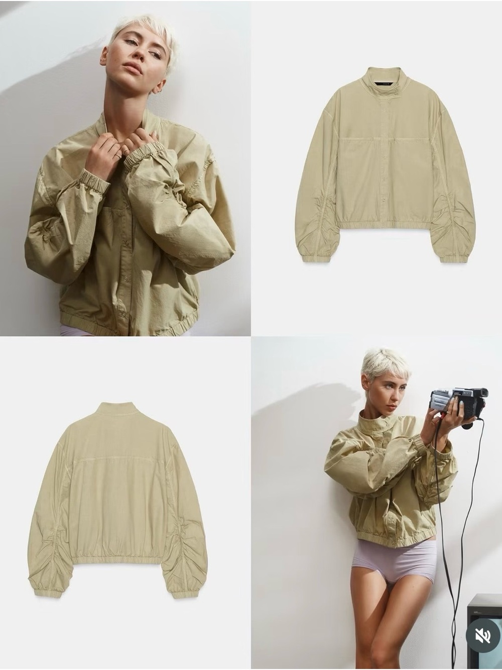 Zara Washed Effect Poplin Jacket Women